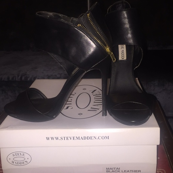 steve madden maitai open toe heels black - Picture 1 of 3